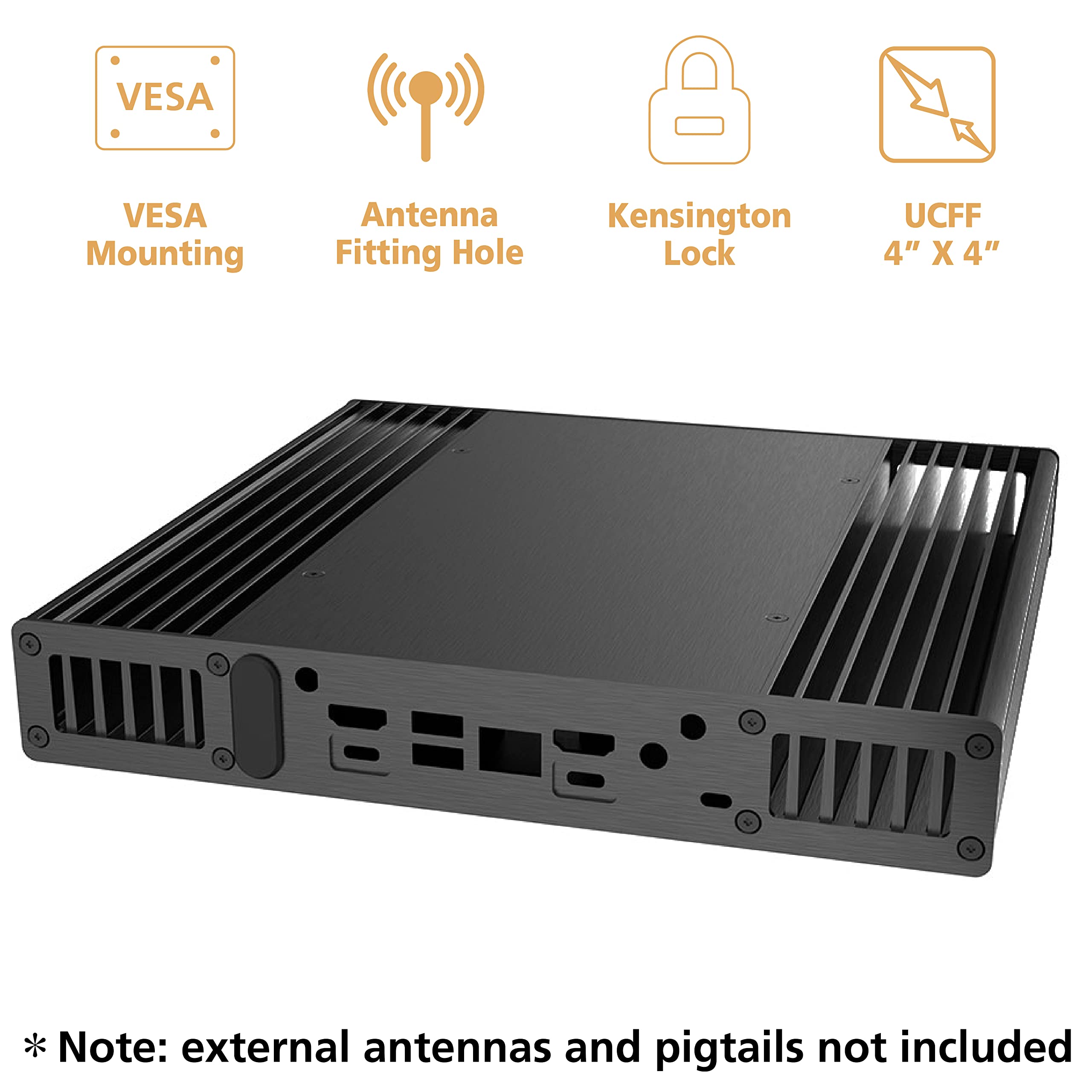 Akasa Plato WS Fanless Aluminum PC Case for Intel NUC 13/12/11 Pro (Arena/Wall Street/Tiger Canyon) - Low Profile Chassis with VESA Mount | Perfect for Home Theater, Office Workstations & Compact Gaming Rigs