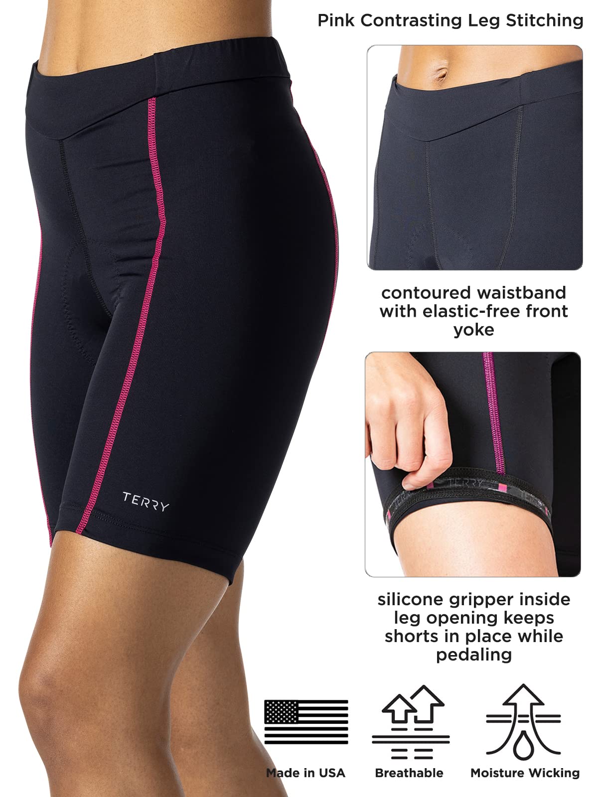 **Terry Bella Women's Padded Bike Shorts – 8.5