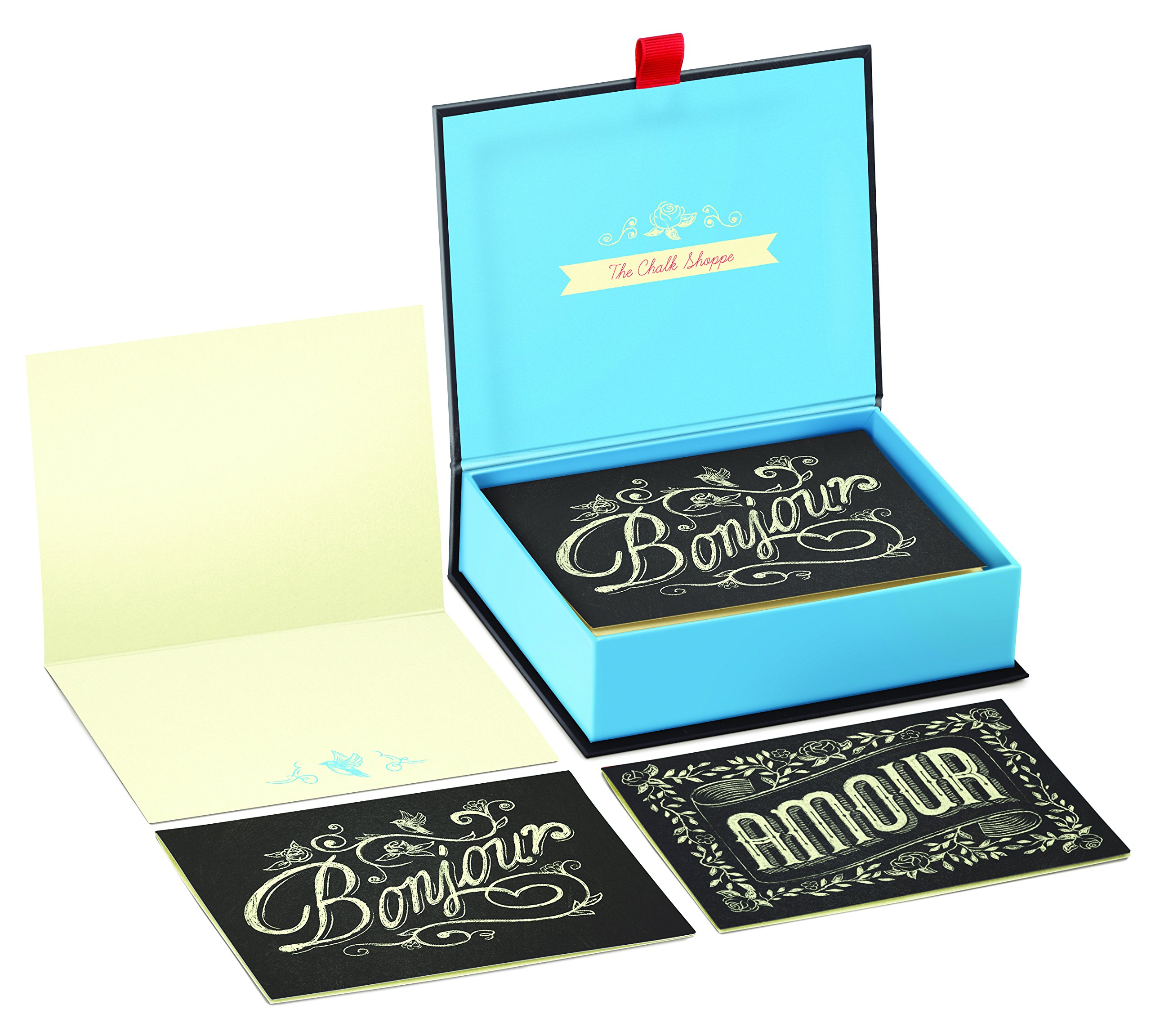 Franklin Mill Chalk Shoppe Notecard Set (1182) - 24 Blank Greeting Cards with Envelopes for Thank You Notes, Wedding Invitations & Birthday Cards - Perfect for Handwritten Letters & DIY Craft Projects