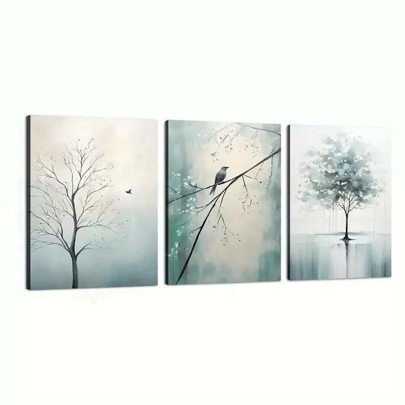 3-Piece Modern Blue Nature Wall Art Set - Framed Canvas 50x70cm - High Quality Print - 100% Australian Made - Ready to Hang - Perfect for Living Room, Bedroom & Office Decor