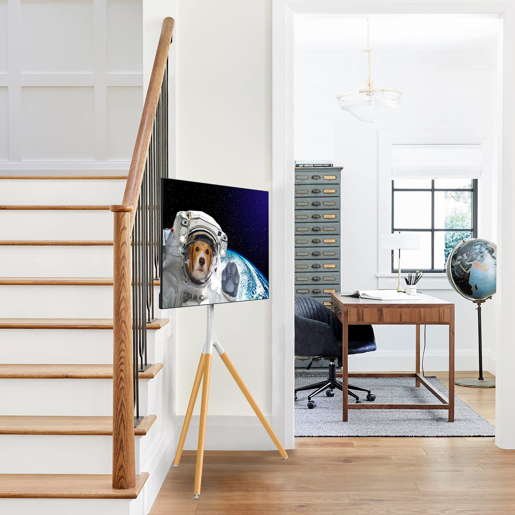 Adjustable Easel TV Stand with Tripod Base for 45-65