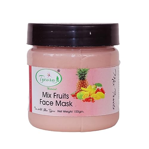 Tyeora Natural Mix Fruits Face Mask for All Skin Types - 100gm | Hydrating & Brightening Skincare for Daily Use & Spa Treatments