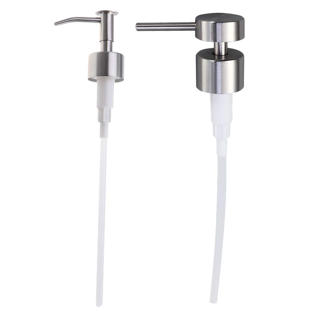 Totority 2-Pack Steel Lotion Dispenser Pump Bottle Caps - Replacement Nozzle Heads for Marble & Glass Bottles, Water Dispenser Accessories - Perfect for Bathroom, Kitchen, and Salon Use