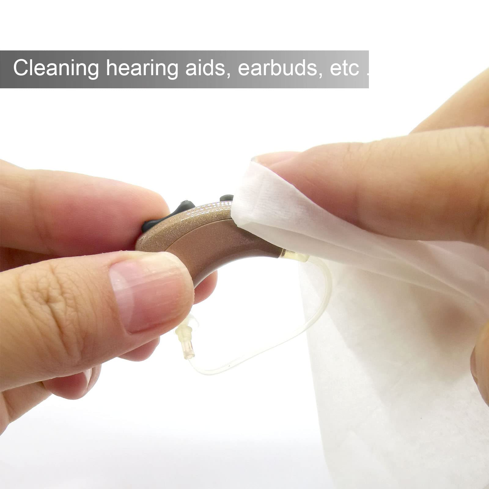 120-Count Hearing Aid Wipes - Individually Packed Cleaning Towels for Hearing Amplifiers - Perfect for Travel & Daily Use
