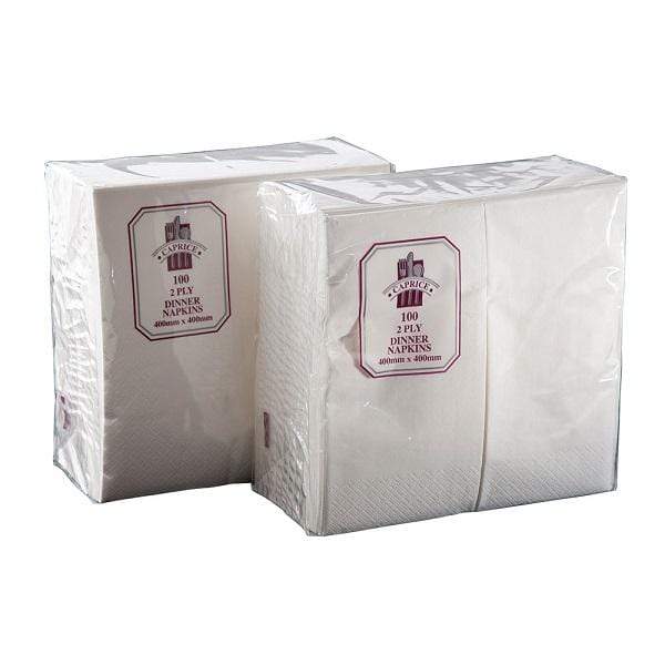 Premium Caprice 2-Ply Dinner Napkins - 1000 Count, GT Fold, White - Perfect for Restaurants, Parties & Everyday Dining