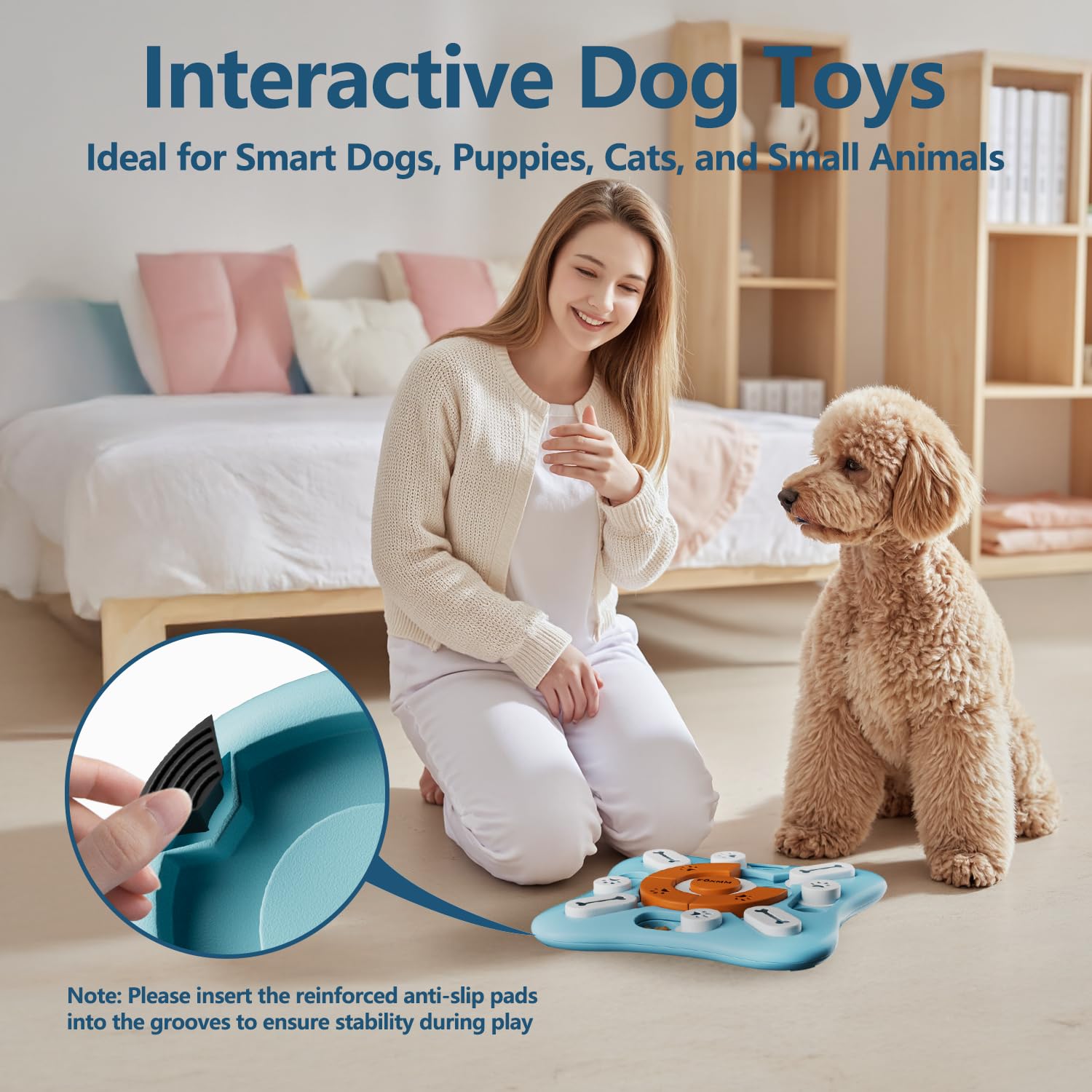 Interactive Dog Puzzle Toys for IQ Training & Mental Stimulation - Slow Feeder & Squeaky Enrichment Toys for Small, Medium & Large Dogs - Perfect for Boredom Relief & Indoor Playtime