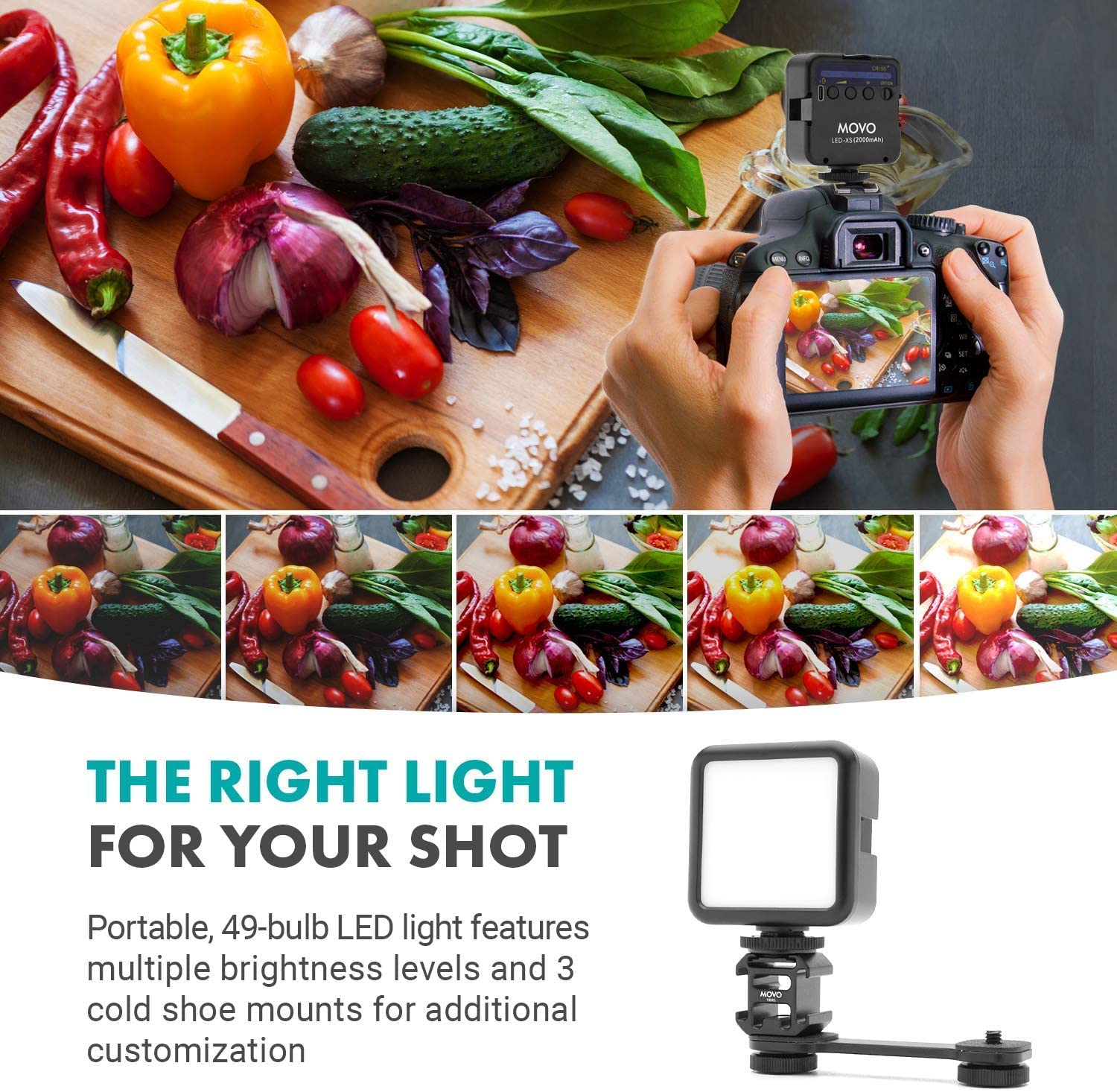 MOVO iVlog1 Smartphone Vlogging Kit - Supercardioid Mic, Mini & Full-Size Tripods, LED Light, Wide-Angle Lens for iPhone/Android - Perfect for YouTube, TikTok, Travel & Live Streaming