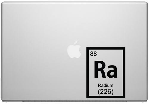 Radium Periodic Element Science Vinyl Decal - Black Chemical Symbol Sticker for 13