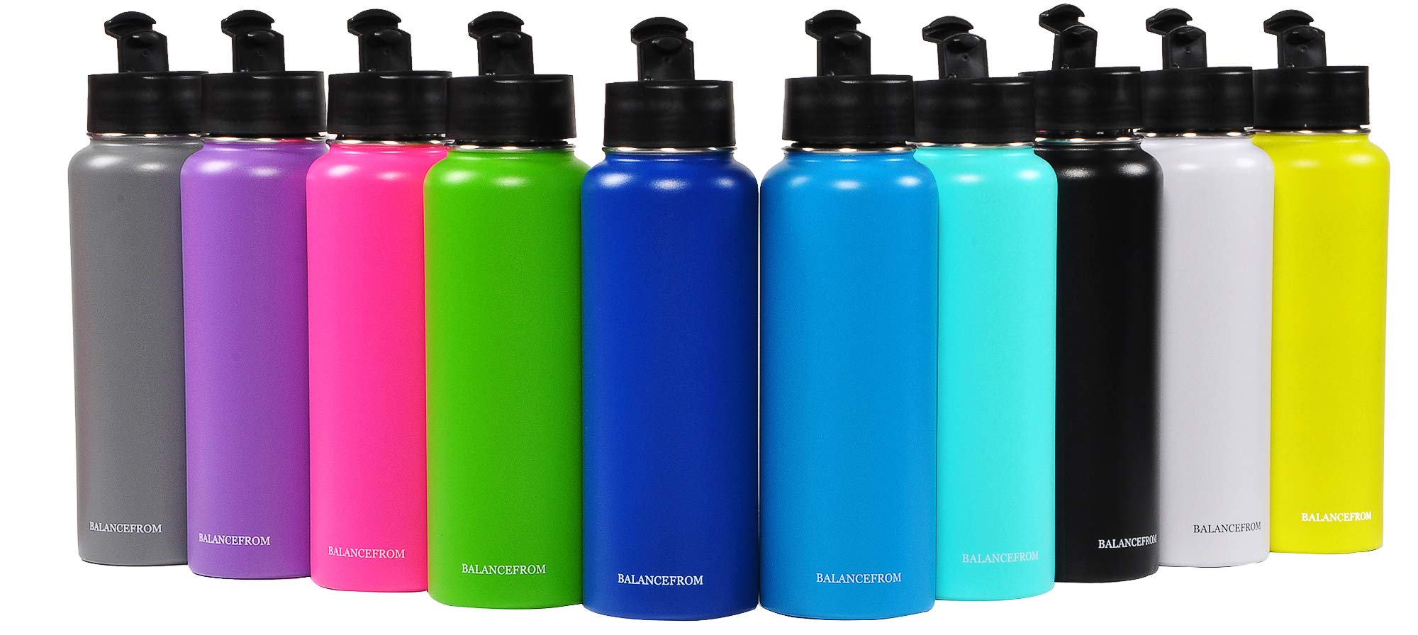 Signature Fitness Double-Wall Vacuum Insulated Stainless Steel Water Bottle - 3 Lids, 20oz/32oz, 12 Colors | Leakproof & BPA-Free | Perfect for Gym, Hiking, Office & Travel