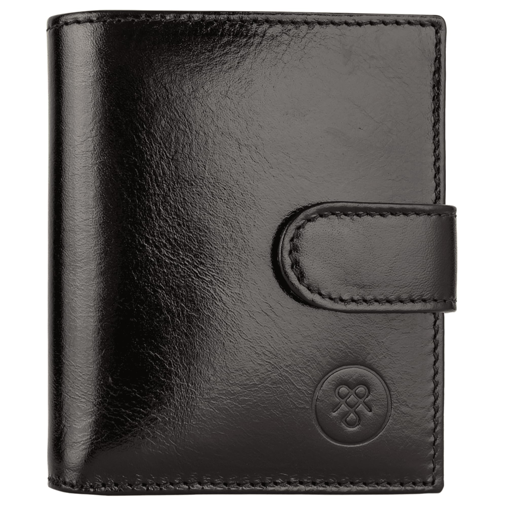 Maxwell Scott - Personalized Men's Compact Luxury Leather Wallet with Button Fastener - The Pietre - Black - Perfect for Everyday Carry & Travel Accessories