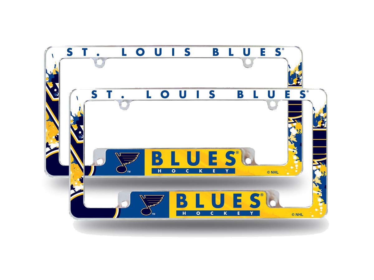 St. Louis Blues NHL Chrome Metal License Plate Frames (Set of 2) - Bold Full Frame Design for Cars & Trucks - Perfect for Fans & Game Day