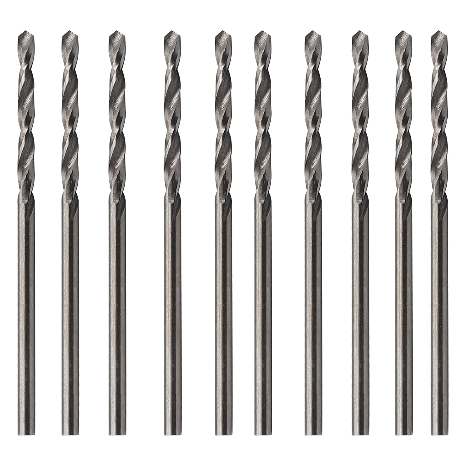 Auniwaig 2.2mm HSS Twist Drill Bit Set - 10pcs High Speed Steel Jobber Drill Bits for Steel & Aluminum Alloy - Perfect for Metalworking, DIY Projects & Home Repairs