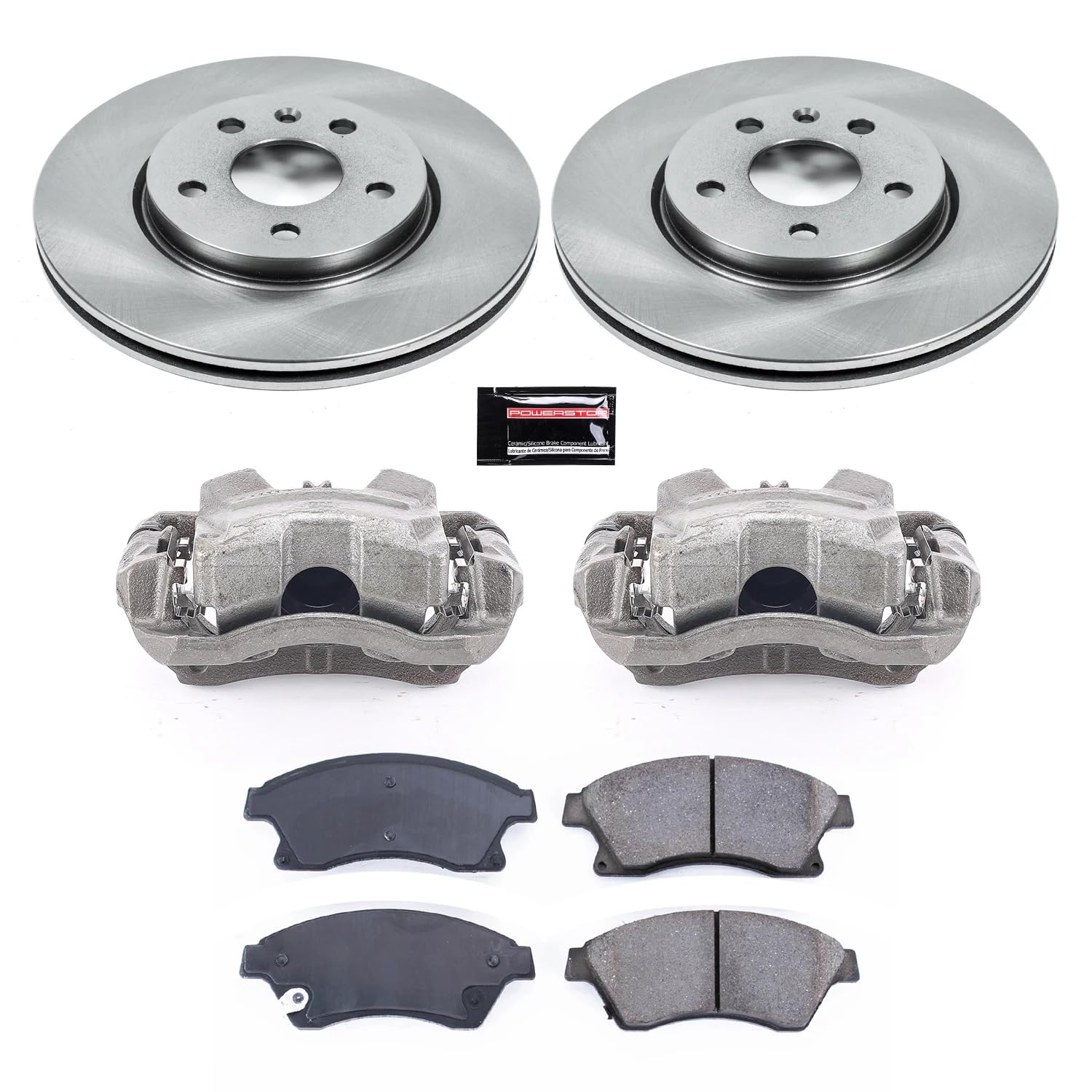 Power Stop KCOE5550 Front Brake Caliper Kit - Ceramic Brake Pads, Rotors & Calipers for Chevrolet Cruze, Cruze Limi & Sonic | High-Performance Braking for City Driving & Daily Commutes