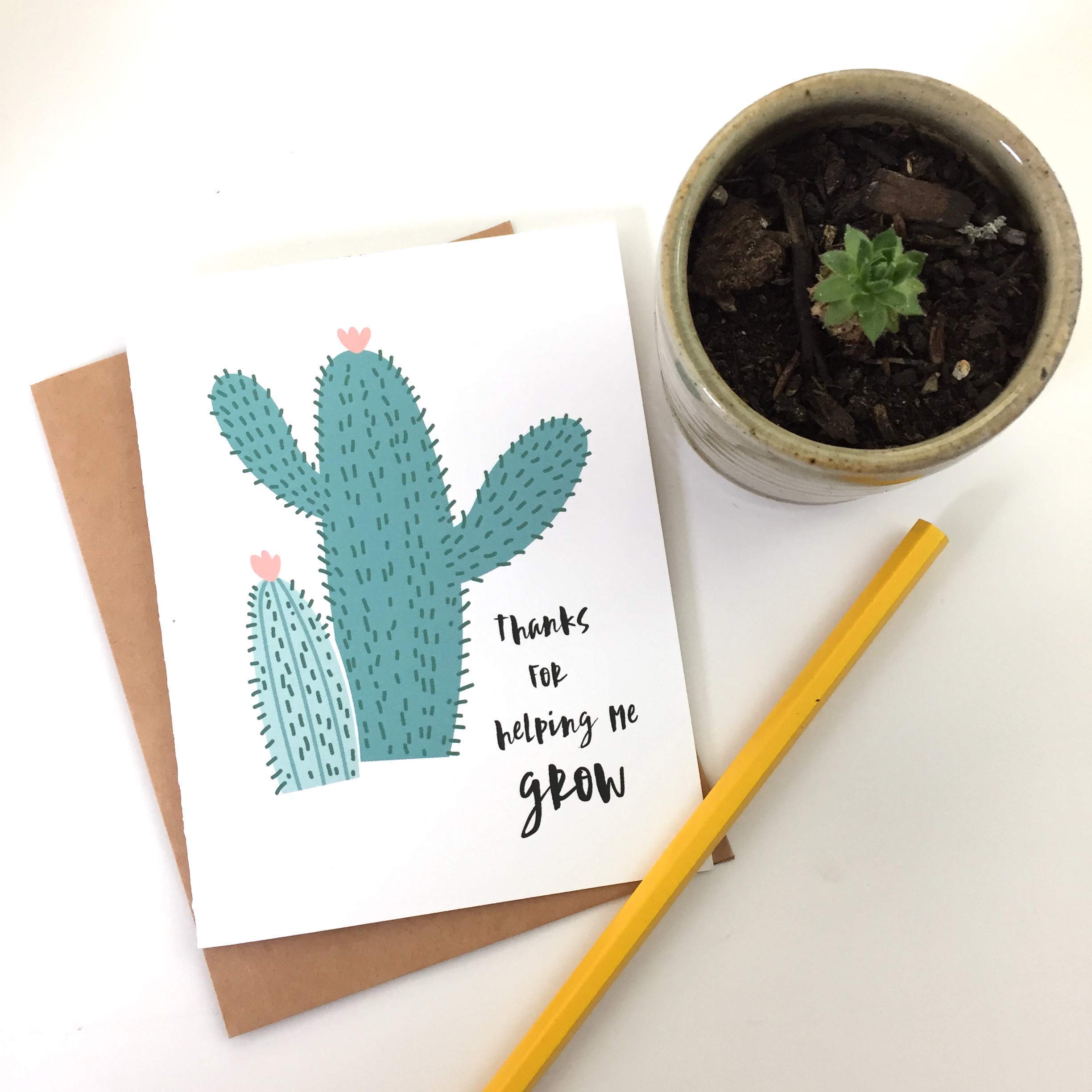 Thank You Teacher Cards - Set of 4 Appreciation Greeting Cards with Envelopes - Perfect for Teacher Gifts, End of Year, Graduation & Thank You Notes