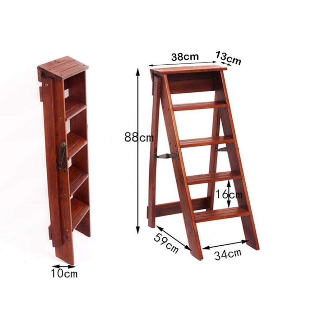 FADUNI 3-Step Foldable Wooden Step Stool for Home, Portable Solid Wood Climbing Stool, Indoor Ladder Stool - Perfect for Kitchen, Bathroom, and Kids' Room