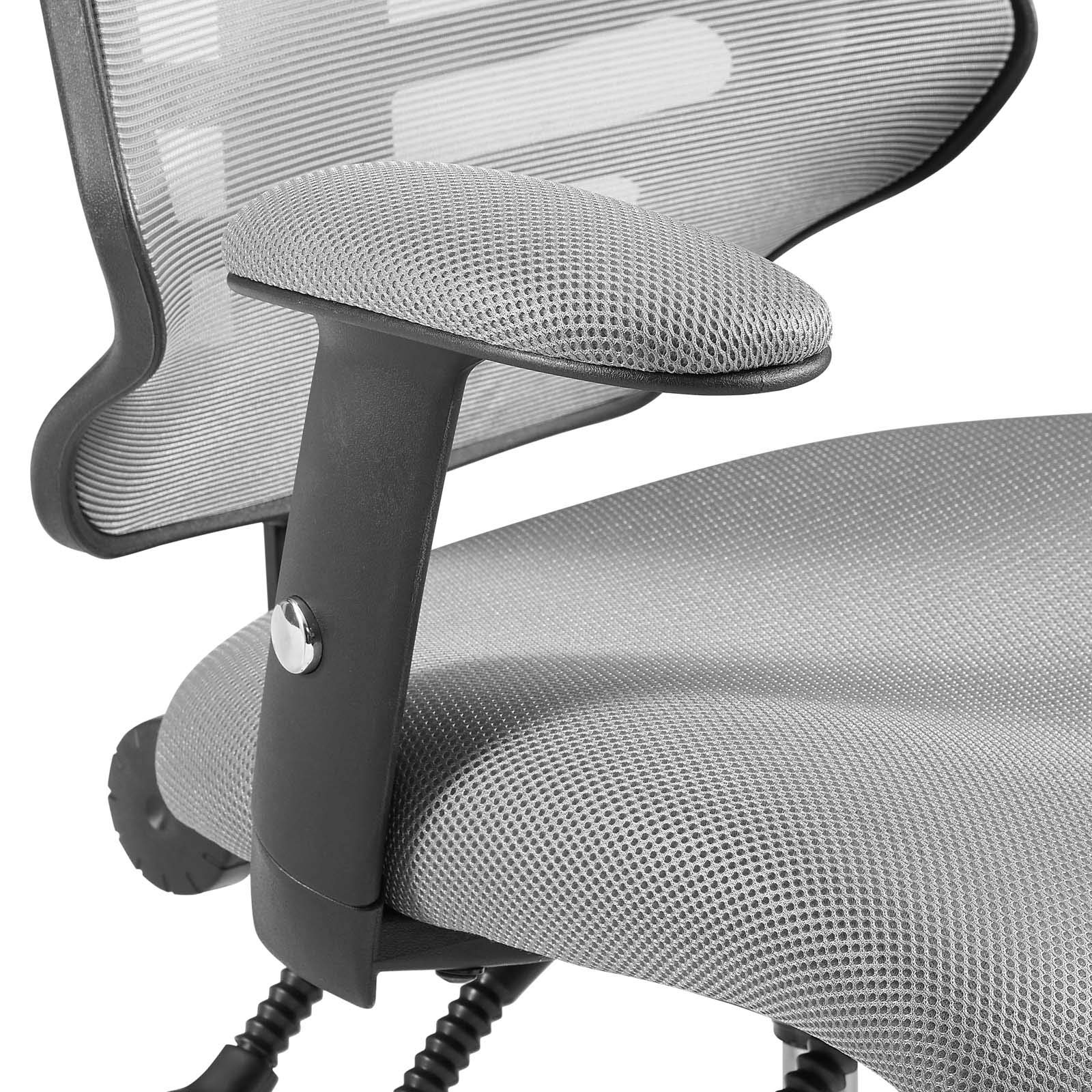 Modway Calibrate Ergonomic Mesh Office Chair with Adjustable Height & Lumbar Support - Gray Computer Desk Chair for Home & Office Workspaces