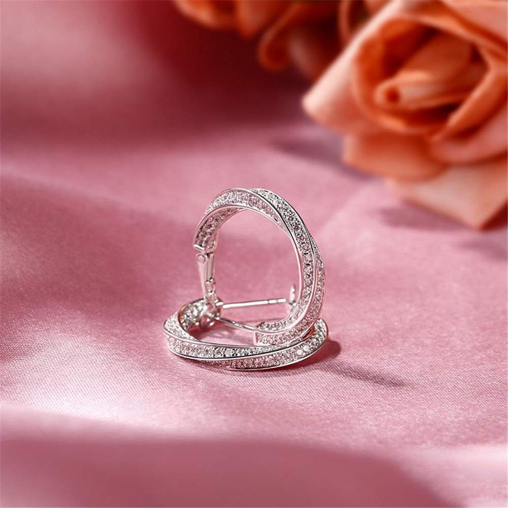 Jeulia Sterling Silver Twist Hoop Earrings for Women - Elegant Bridal Jewelry, Birthday Gift for Wife with Jewelry Box | Perfect for Weddings, Anniversaries & Special Occasions