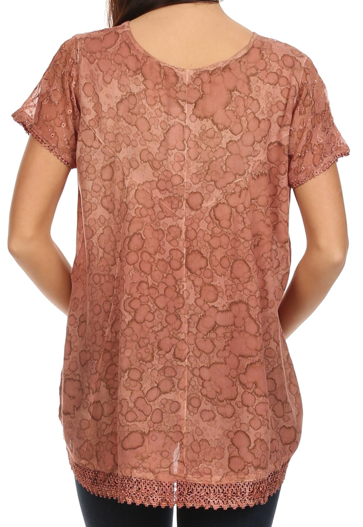 Sakkas Women's Charolette Embroidered Sequin Blouse - Elegant Party Top for Evening Events, Weddings & Special Occasions