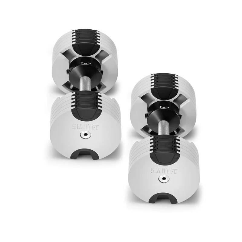 SMRTFT Nüobells 5-50lb Adjustable Dumbbell Pair - Ash Gray Home Gym Weights for Strength Training & Fitness Workouts - Perfect for Home Gym, CrossFit, and Personal Training