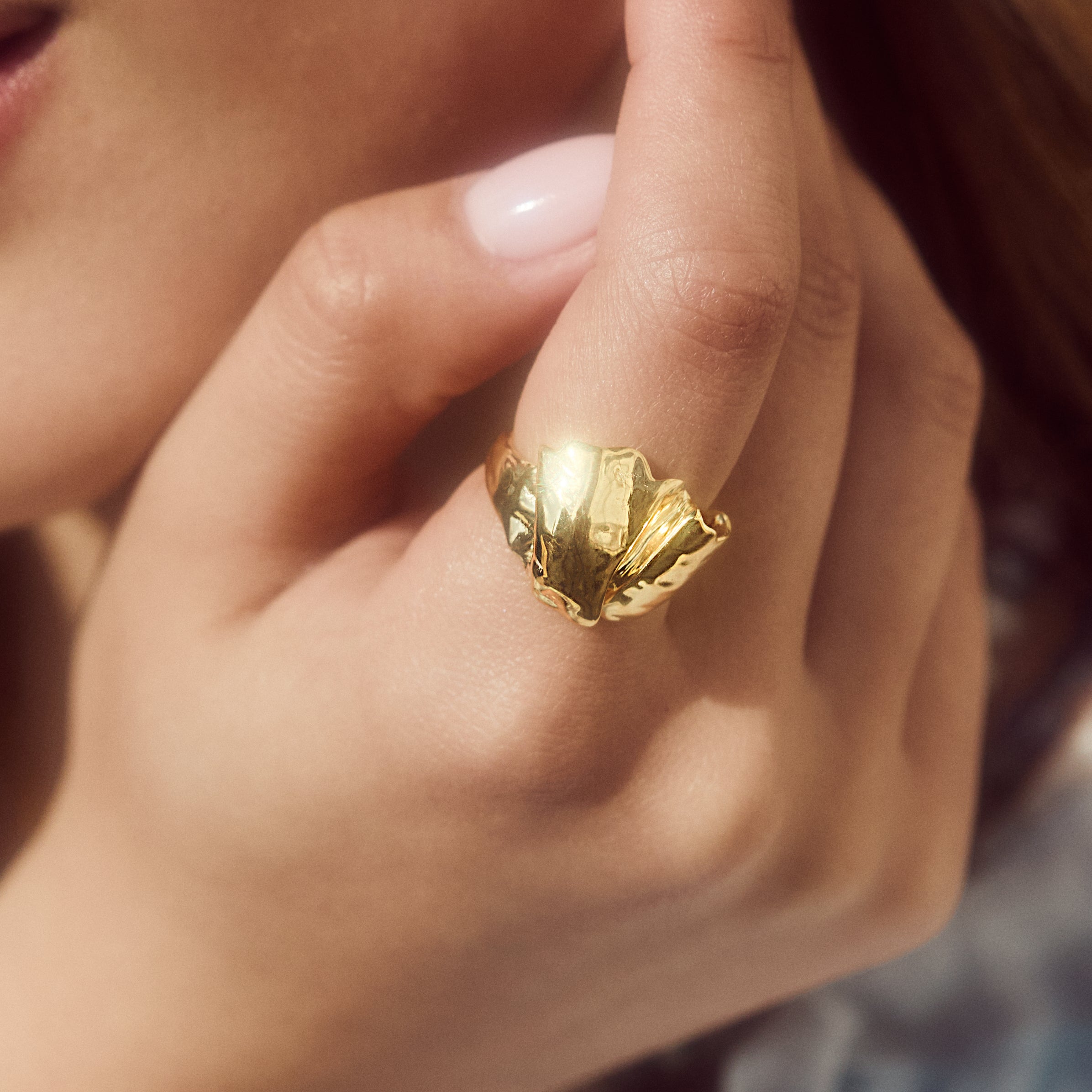 Leni Molten Statement Ring for Women - Bold & Unique Fashion Jewelry - Perfect for Parties, Weddings & Special Occasions