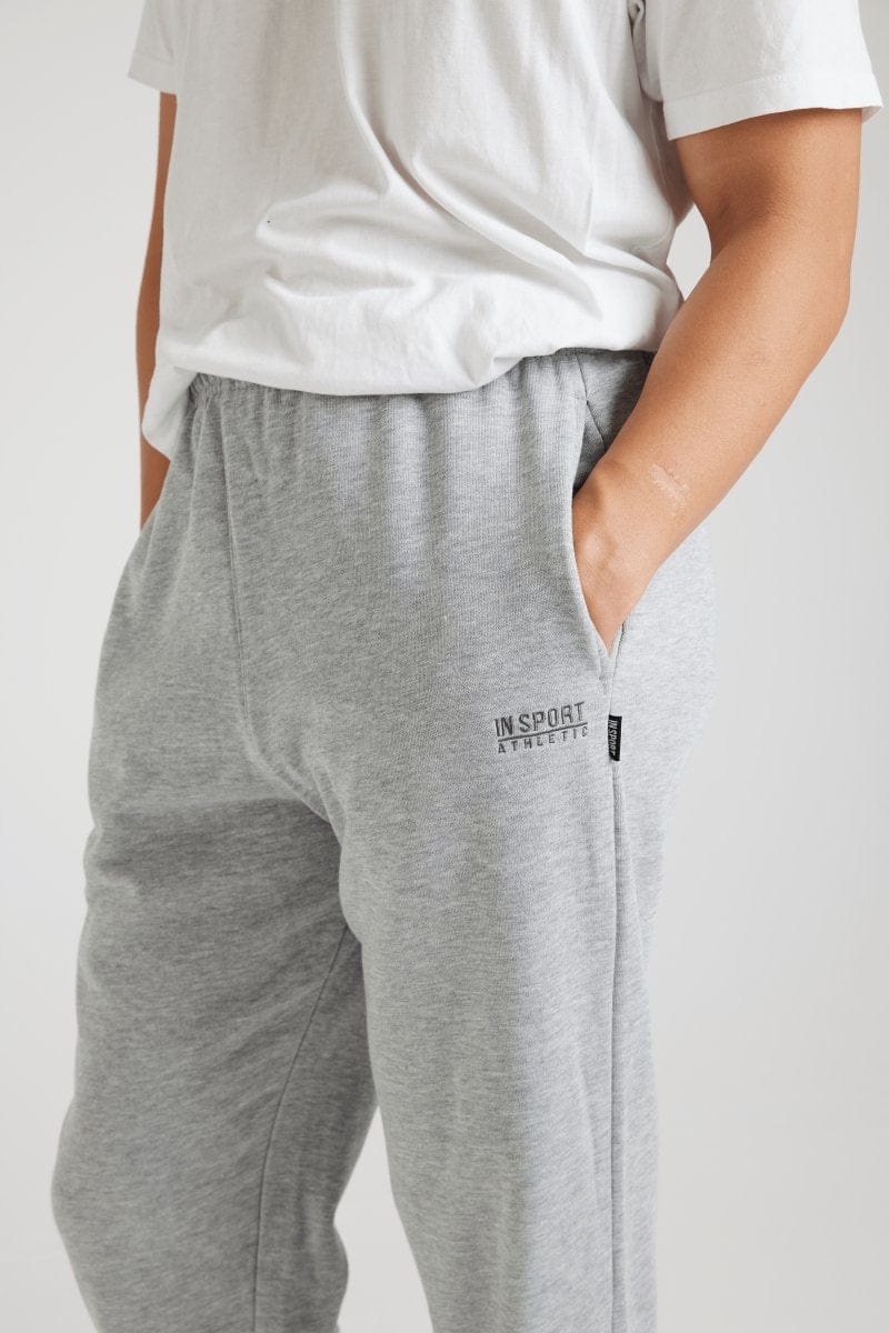 INSPORT Men's Aspen Grey Open Leg Track Pants - Comfortable Athletic Joggers for Running, Gym & Casual Wear