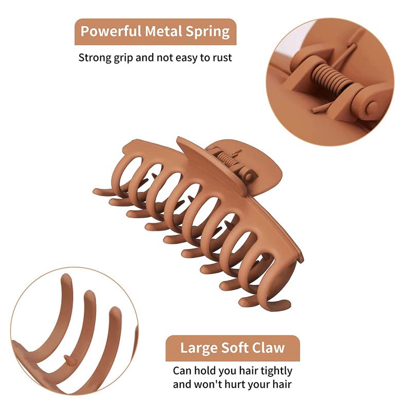 Shidara Matte Square Hair Claw Clips for Women & Girls - Strong Hold for Thick & Thin Hair - 6-Piece Set - Perfect for Work, School, and Everyday Styling
