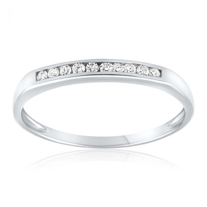 9ct White Gold Divine Diamond Ring for Women - Elegant Wedding, Engagement & Anniversary Jewelry Gift