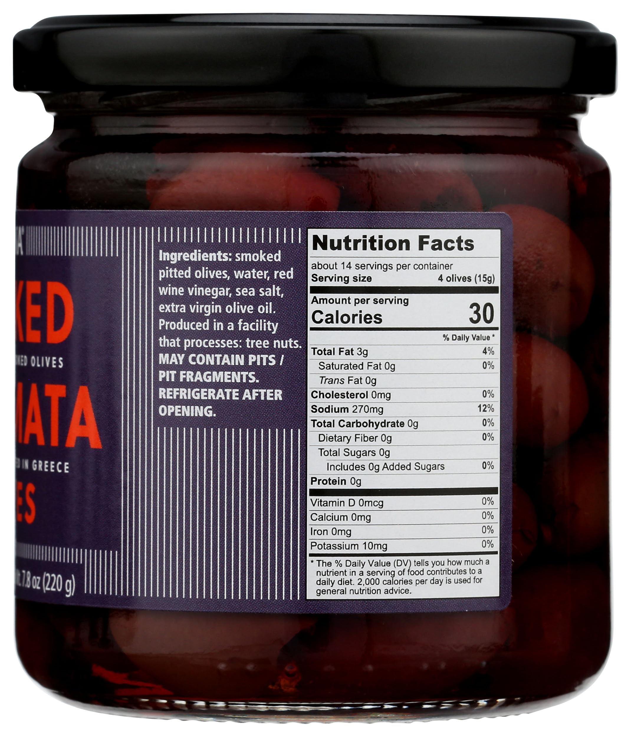 Premium DIVINA Smoked Kalamata Olives - 13.4 oz Jar | Authentic Greek Gourmet Olives | Perfect for Charcuterie Boards, Salads & Mediterranean Recipes