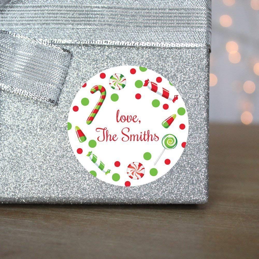 Christmas Candy Labels - Festive Holiday Stickers for Gifts, Treats & Decorations | Perfect for DIY Crafts, Party Favors & Sweet Treat Packaging