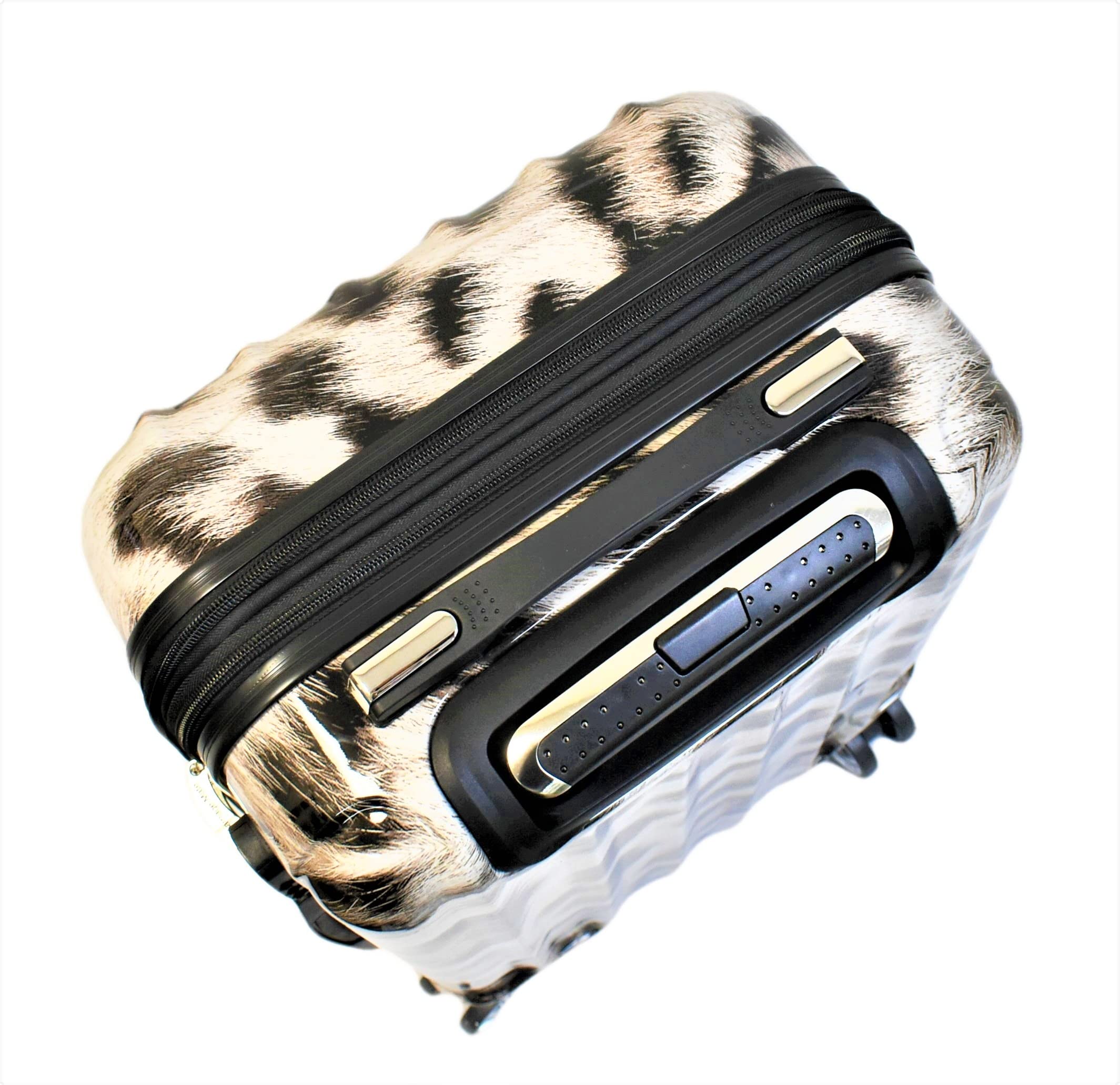 Durable Hardside Luggage Set with 360° Spinner Wheels, Expandable Design & TSA Lock - Cheetah Print | Perfect for Air Travel, Business Trips & Family Vacations