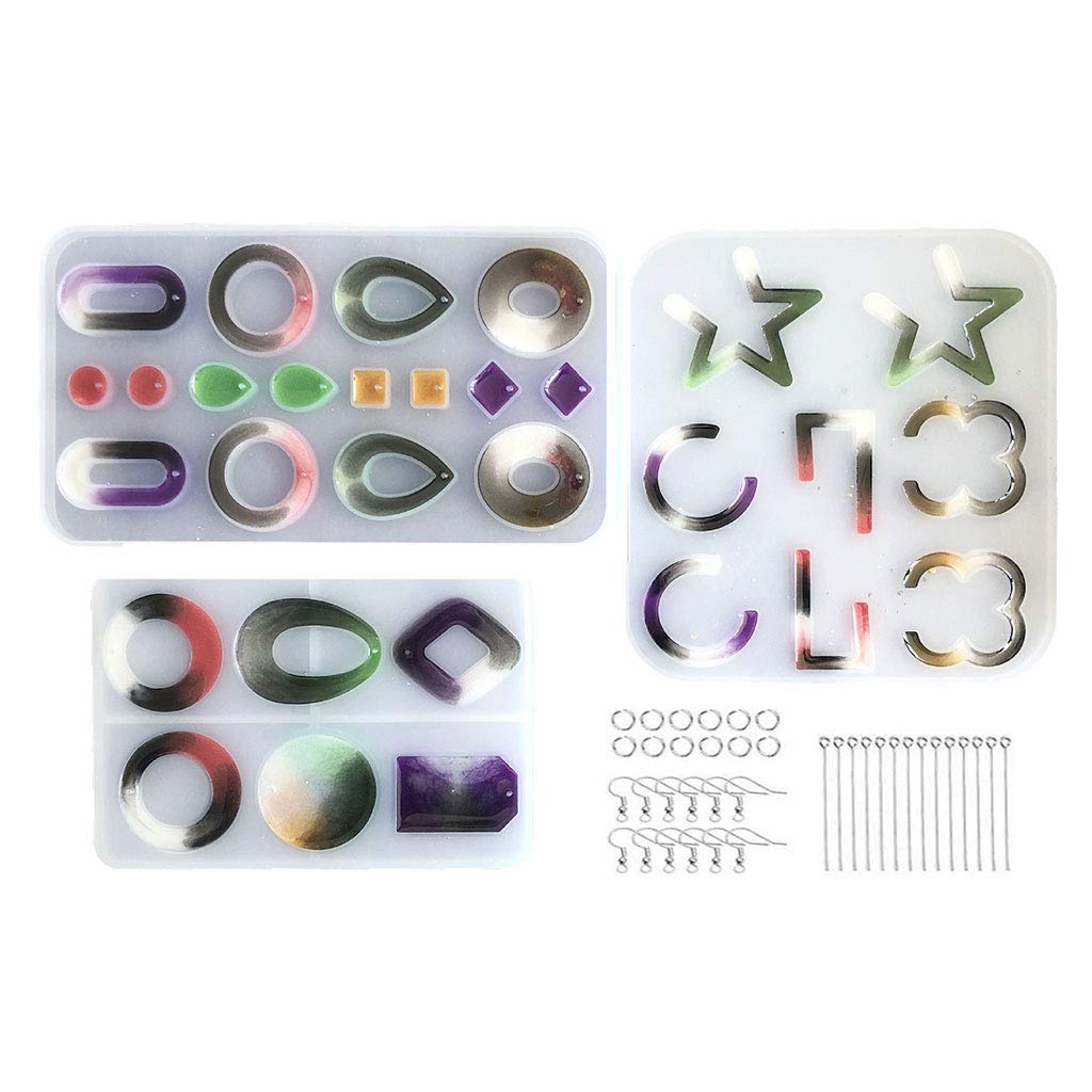 MAOSUO Crystal Epoxy Resin Mold for Earrings & Pendants - Silicone Casting Molds DIY Jewelry Making Kit - Handmade Craft Supplies for Unique Decorative Accessories - Perfect for Gift Making, Home Decor, and Fashion Jewelry Design