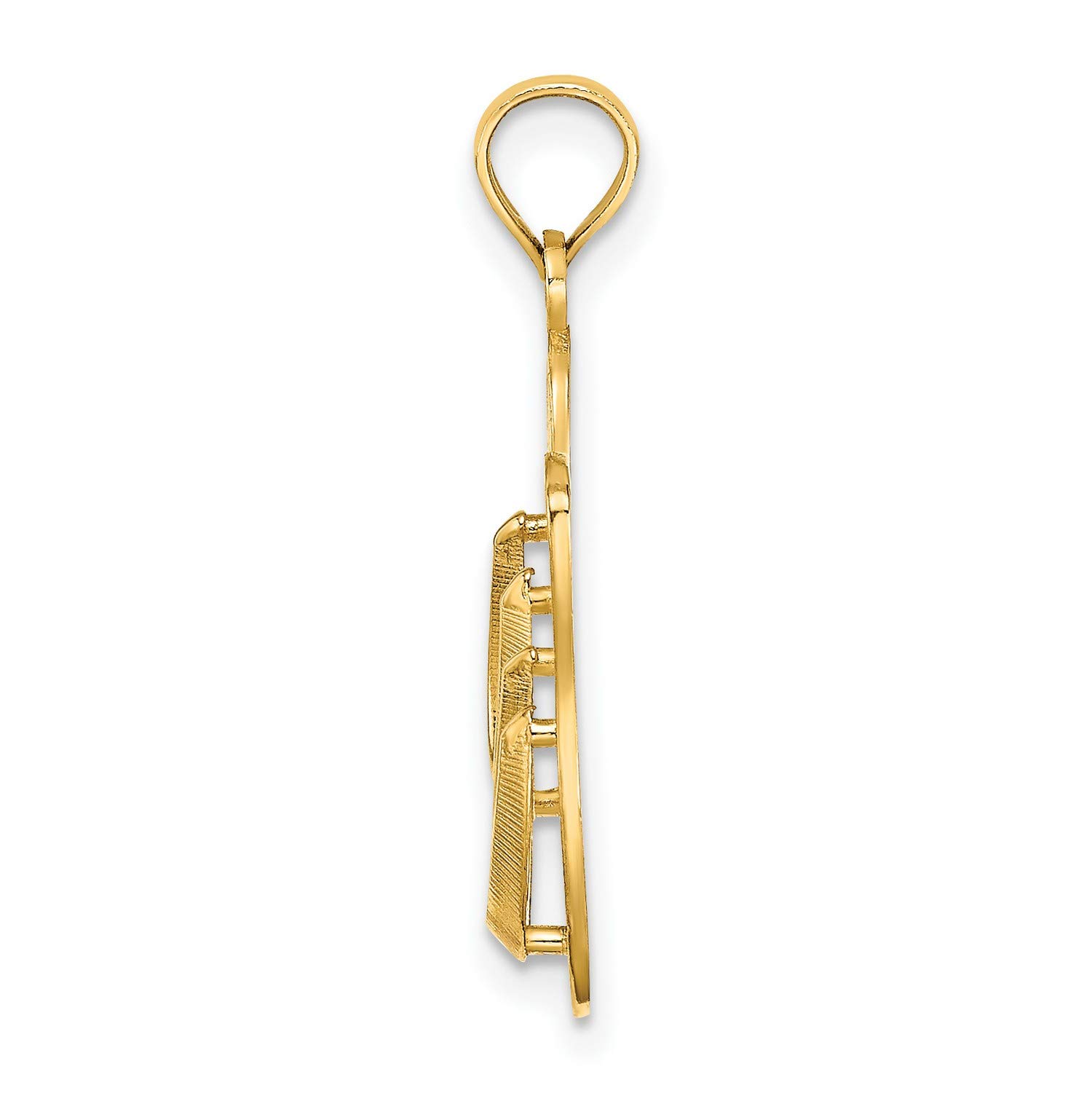 14k Yellow Gold Florida Flip Flop Sandals Charm Pendant - Beach Vacation Jewelry for Toe Rings, Anklets & Summer Accessories