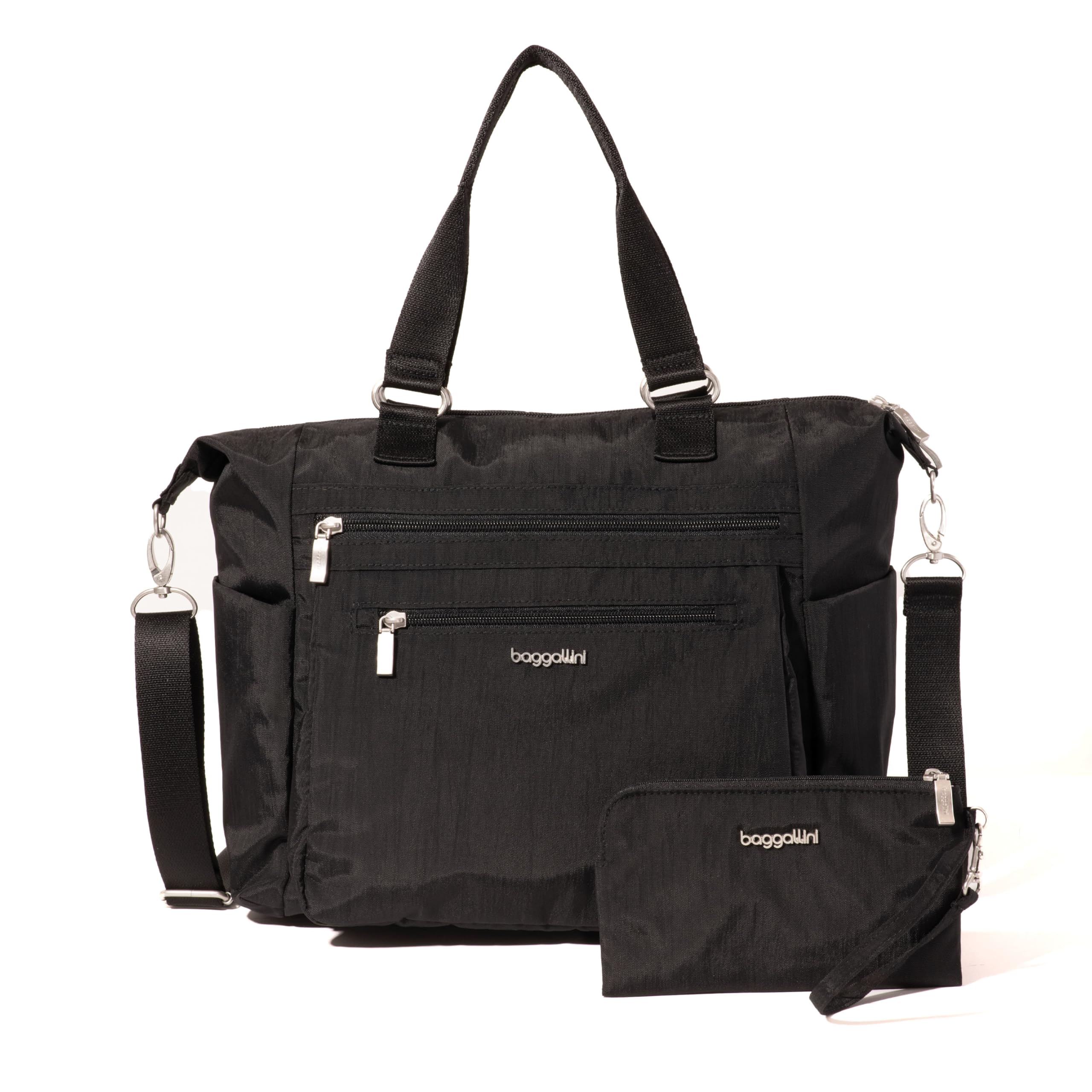Baggallini Trifecta 3-in-1 Convertible Backpack, Crossbody & Tote Bag - 11x12 Inch Lightweight Travel Bag with RFID Protection & Phone Wristlet - Perfect for Work, Commute & Weekend Getaways