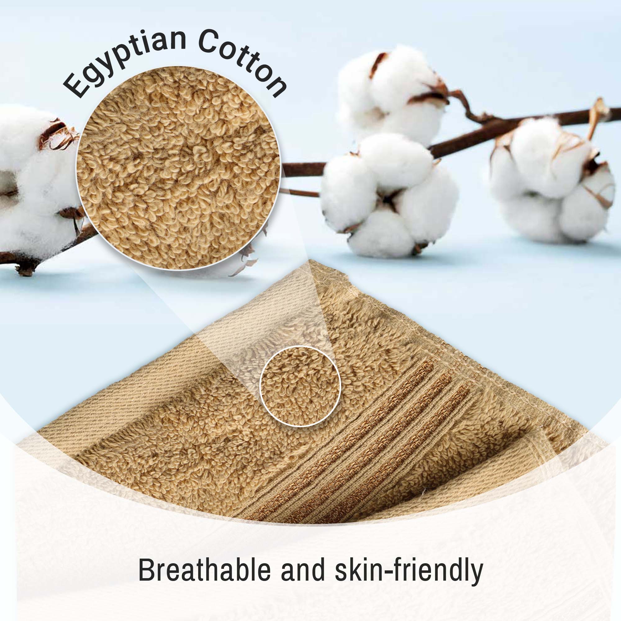 Premium Egyptian Cotton 9-Piece Bath Towel Set - Ultra Soft, Highly Absorbent, Quick-Drying - Perfect for Spa, Bathroom & Luxury Home Use