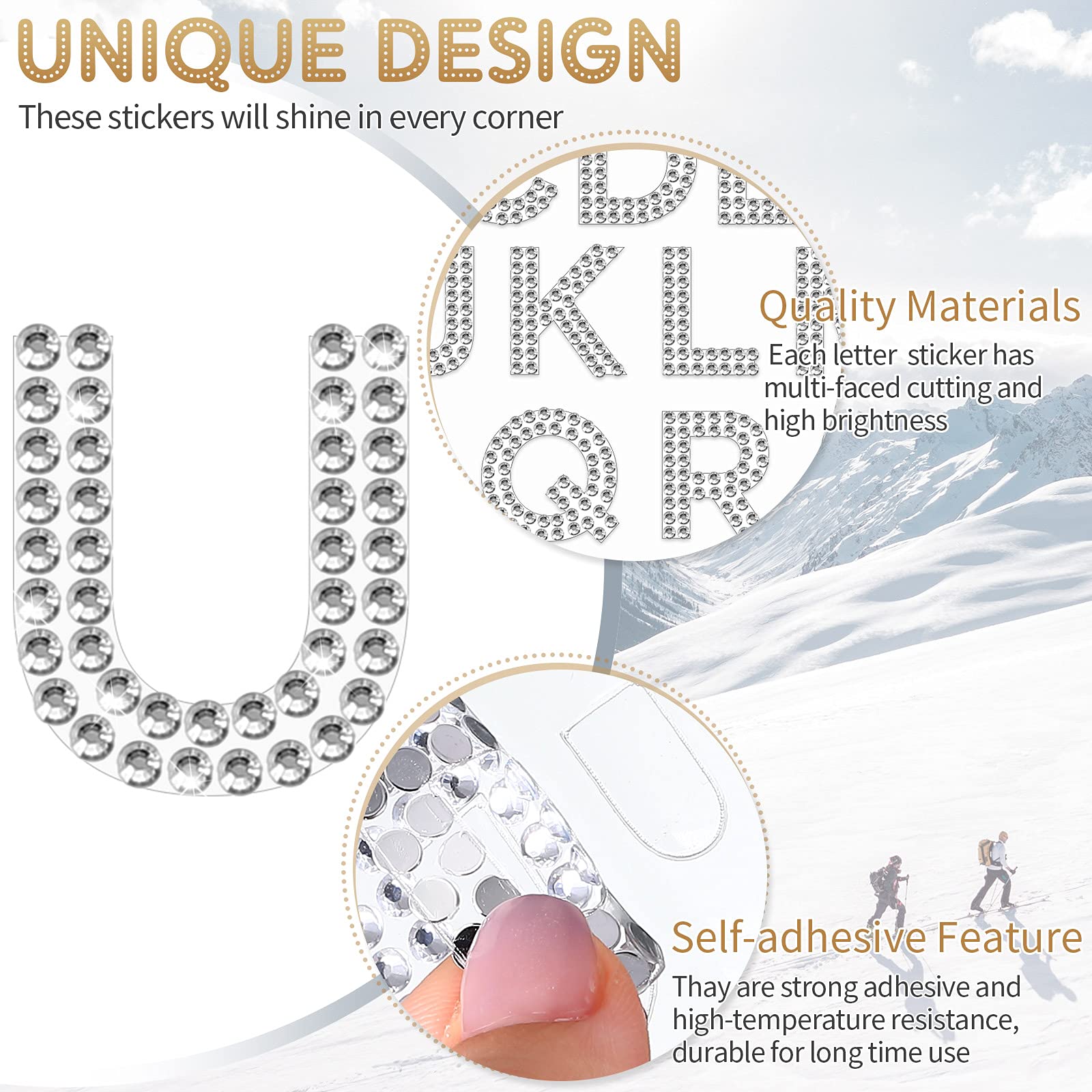 88 Pieces Silver Rhinestone Alphabet & Number Stickers - Self Adhesive Glitter Letters for DIY Scrapbooking, Card Making, Wedding Invitations, Home Decor & Craft Projects