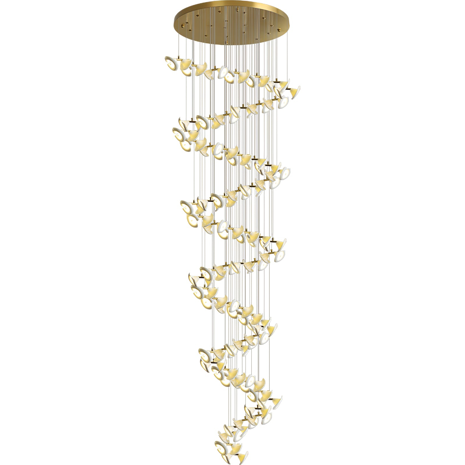 Elegant Blossom Double Horn Chandelier - Modern Crystal Ceiling Light Fixture for Dining Room & Living Room Decor