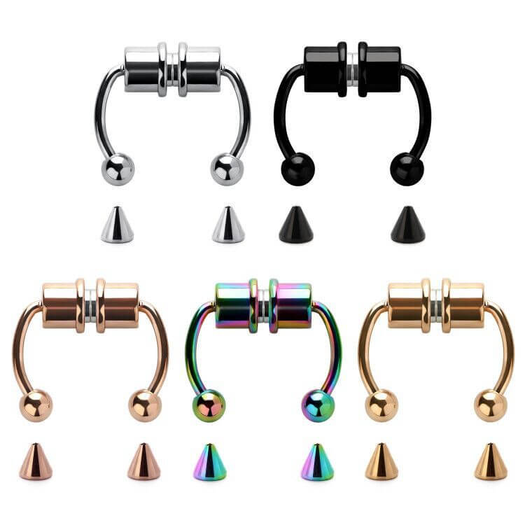 Magnetic Fake Nose Ring - Non Piercing Horseshoe Nose Jewelry for Women & Teens | Perfect for Parties, Cosplay & Everyday Fashion Accessories