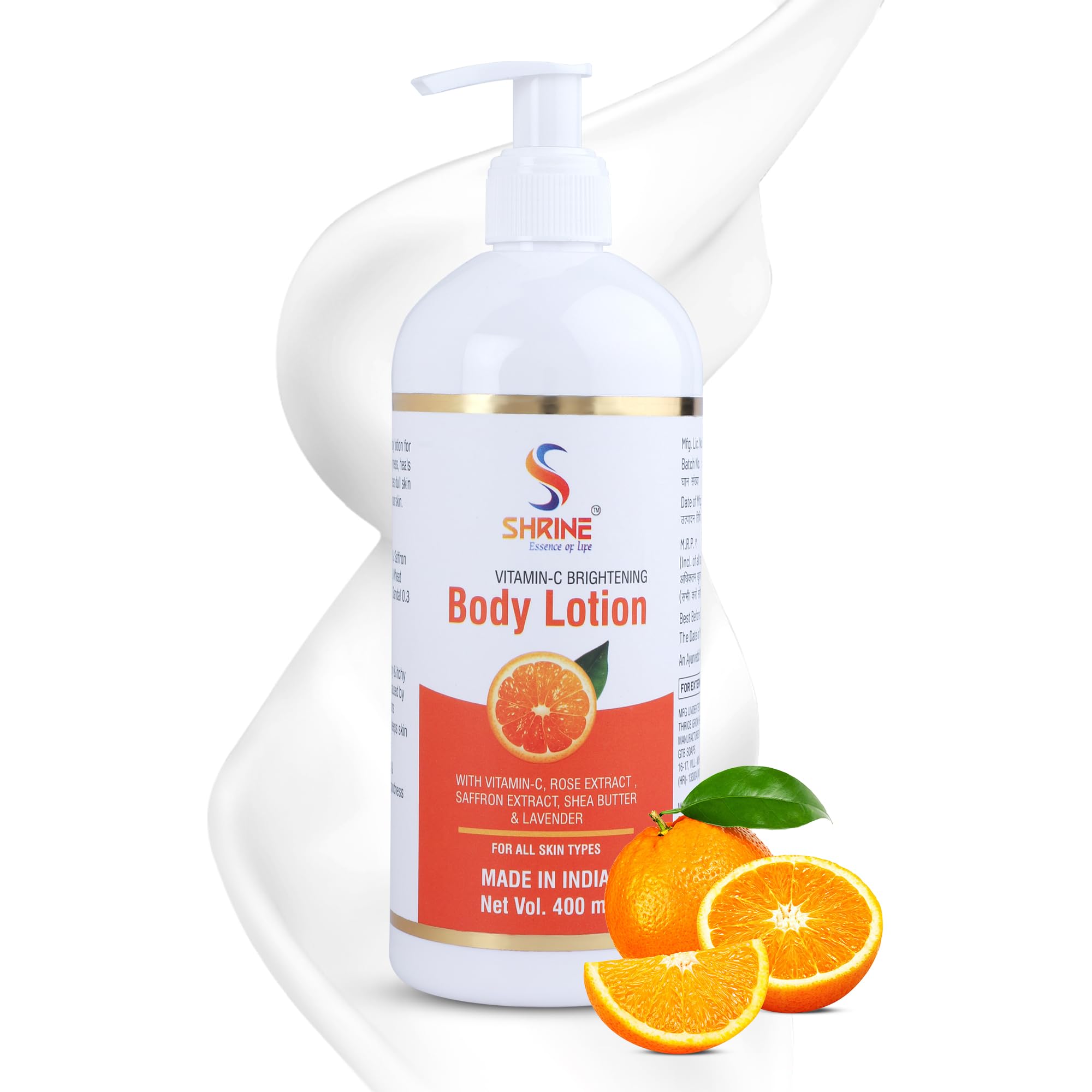SHRINE Soft Touch Body Lotion with Natural Vitamin C - 48 Hour Moisturizing & Deep Hydration for Dry Skin - 400ml for Women & Men | Perfect for Daily Use, After Shower & Before Bed