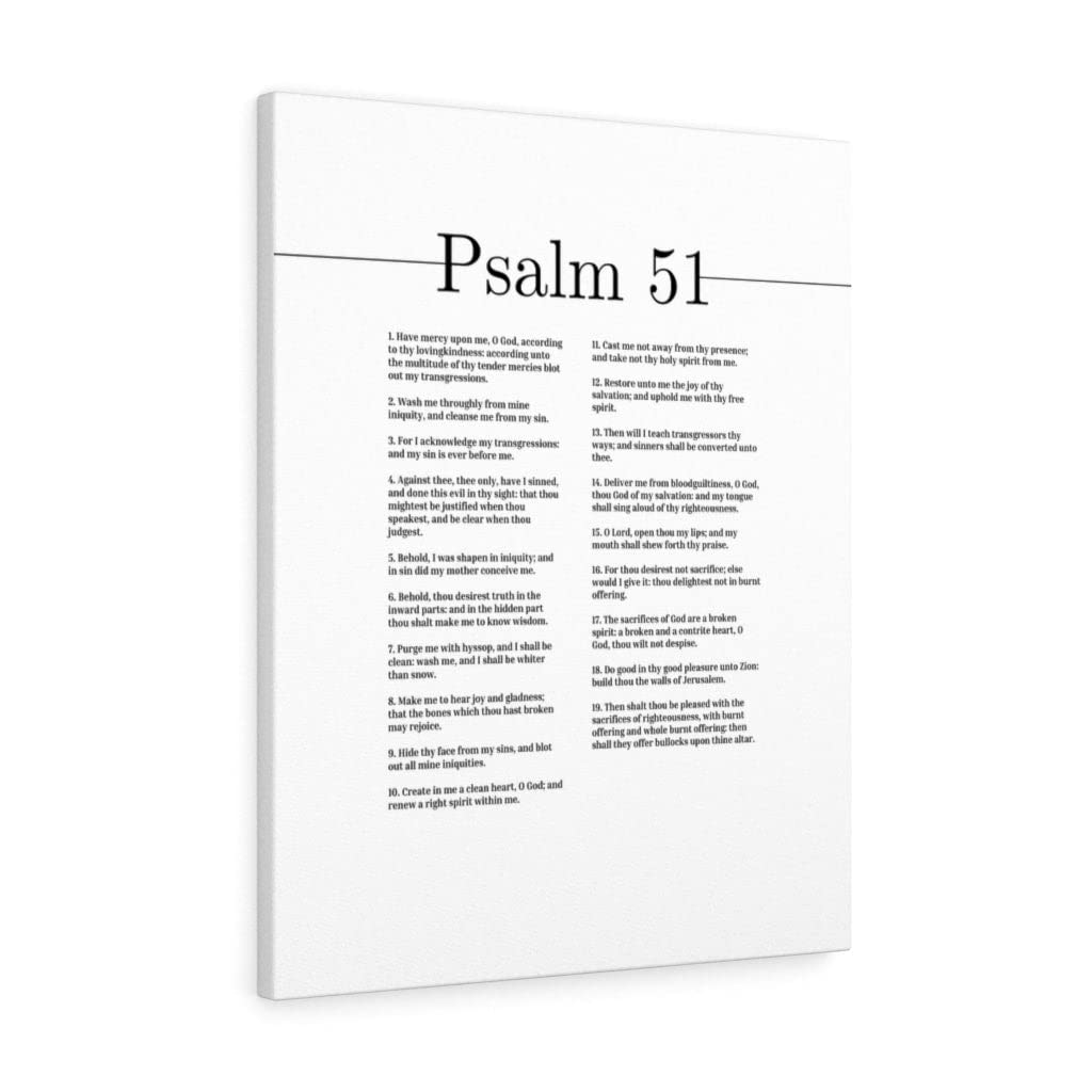 God of My Salvation Psalm 51 Christian Wall Art - Bible Verse Print Ready to Hang - Inspirational Scripture Wall Decor for Home, Church & Office