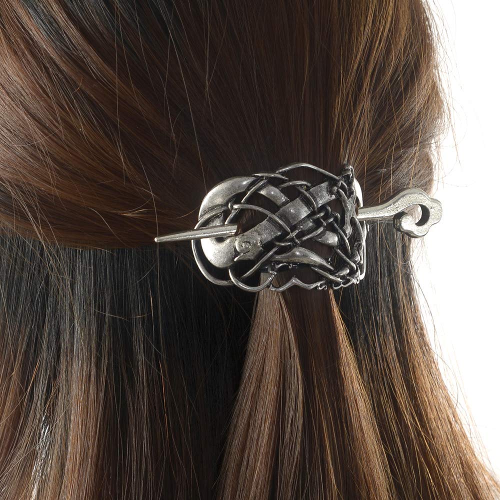 Viking Celtic Hair Sticks for Women - Handmade Wooden Hairpins for Long Hair, Medieval Hair Accessories, Irish Hair Clips (Natural Grain) - Perfect for Cosplay, Renaissance Fairs & Boho Hairstyles