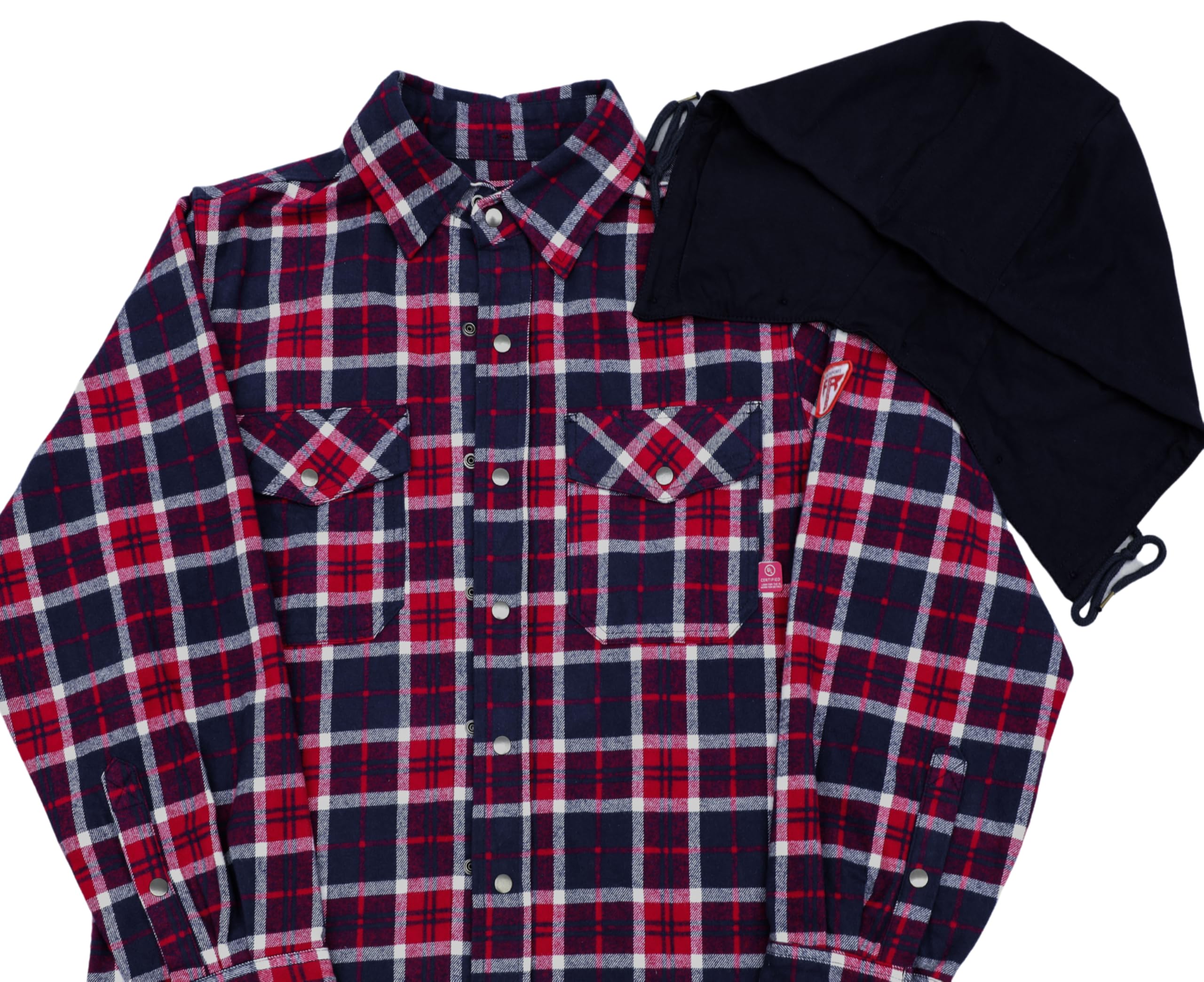 TICOMELA FR Men's Heavyweight 8.5oz Flame Resistant Flannel Shirt - Fire Retardant Plaid Welding Jacket for Construction & Outdoor Work Safety