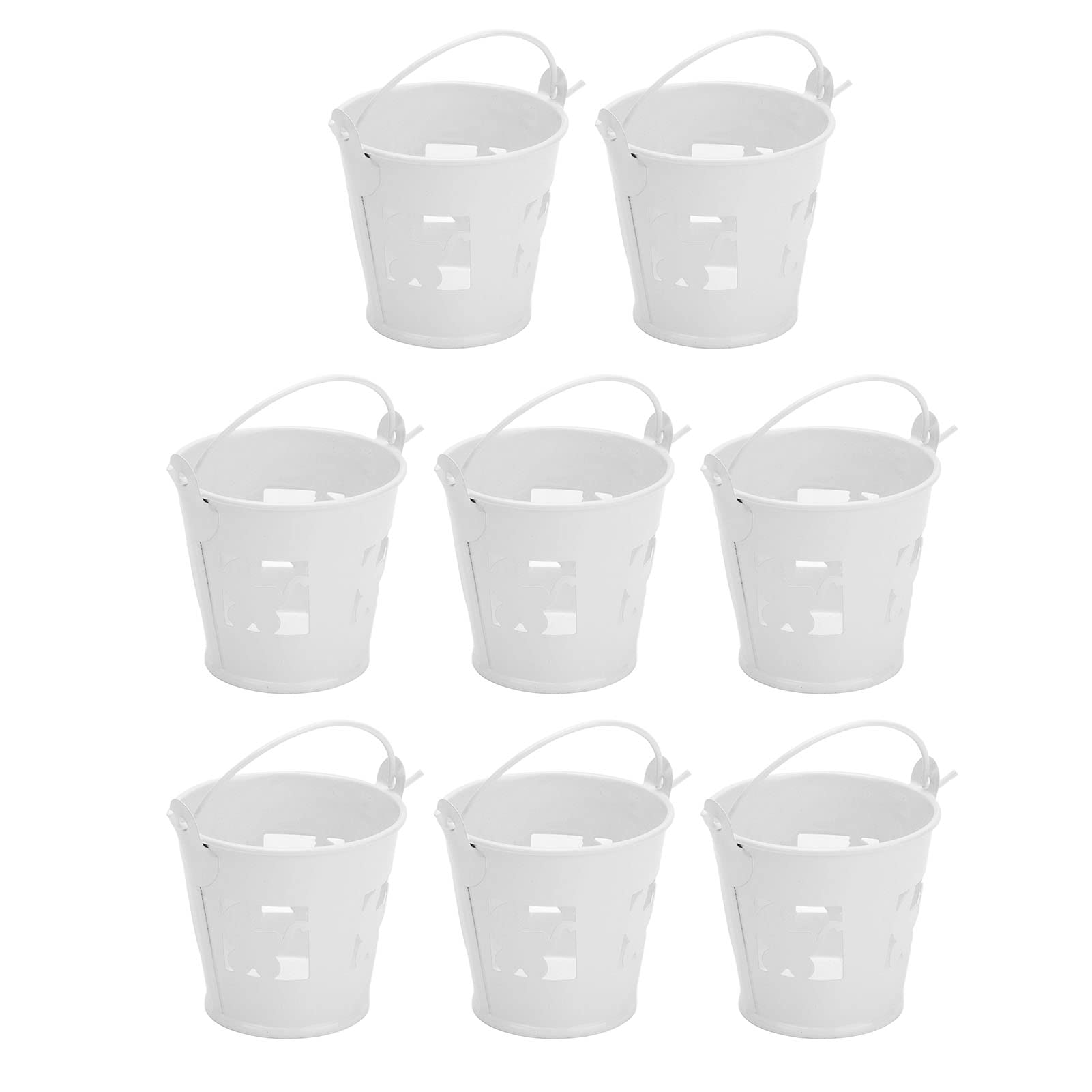 Shanrya Mini Metal Bucket - Decorative Tinplate Hollow Design Wedding Party Favor - Perfect for Wedding Decor, Party Centerpieces, and Rustic Home Decor