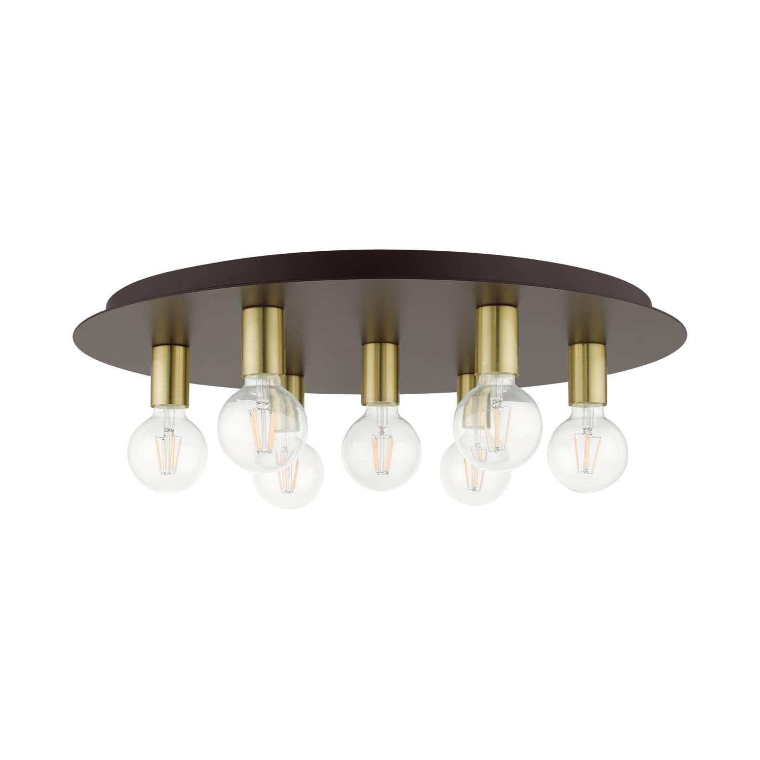 Livex Lighting Hillview 7-Light Bronze Ceiling Fixture - Modern Chandelier for Dining Room, Bedroom & Living Room Lighting