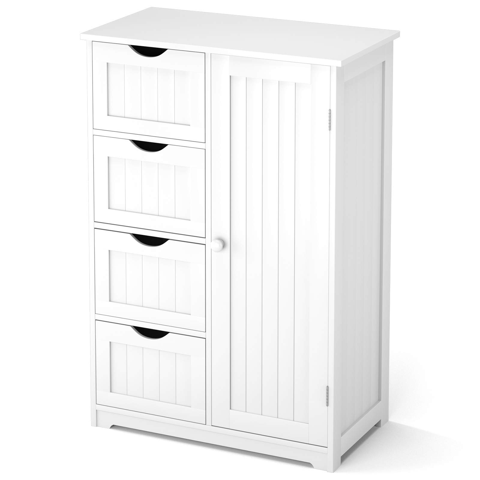 Casart 4-Drawer Bathroom Floor Cabinet with Door - Bathroom Storage Organizer for Entryway, Living Room & Bedroom - Perfect for Towels, Toiletries & Home Organization