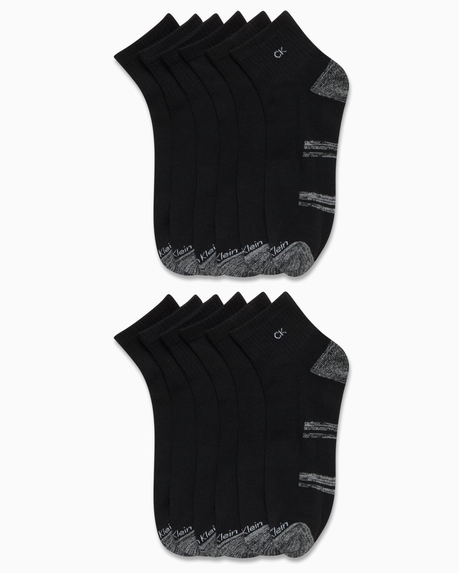 Calvin Klein Men's Athletic Cushioned Quarter Cut Ankle Socks - 12 Pack for Running, Gym & Everyday Comfort | Breathable Moisture-Wicking Workout Socks for Men