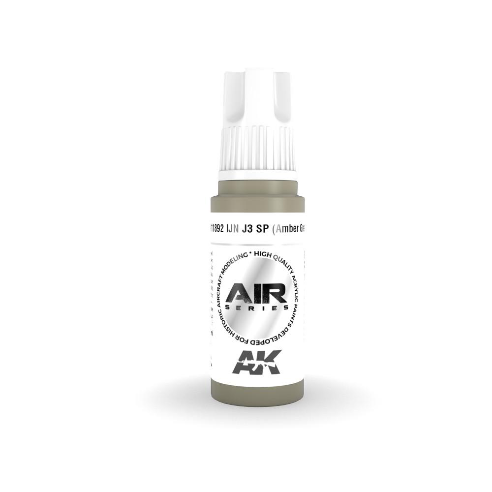 AK Interactive AK11892 Air Series IJN J3 SP Amber Grey Acrylic Paint - 17ml Bottle for Scale Model Building - Perfect for Aircraft, Military, and Historical Miniature Painting