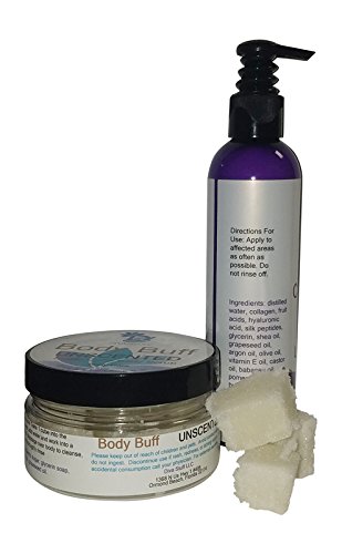 Diva Set: Ultimate Anti-Aging Crepey Skin Cream & Sugar Scrub with Hyaluronic Acid | Unscented Skincare for Dry Skin | Perfect for Night Routine & Spa Days