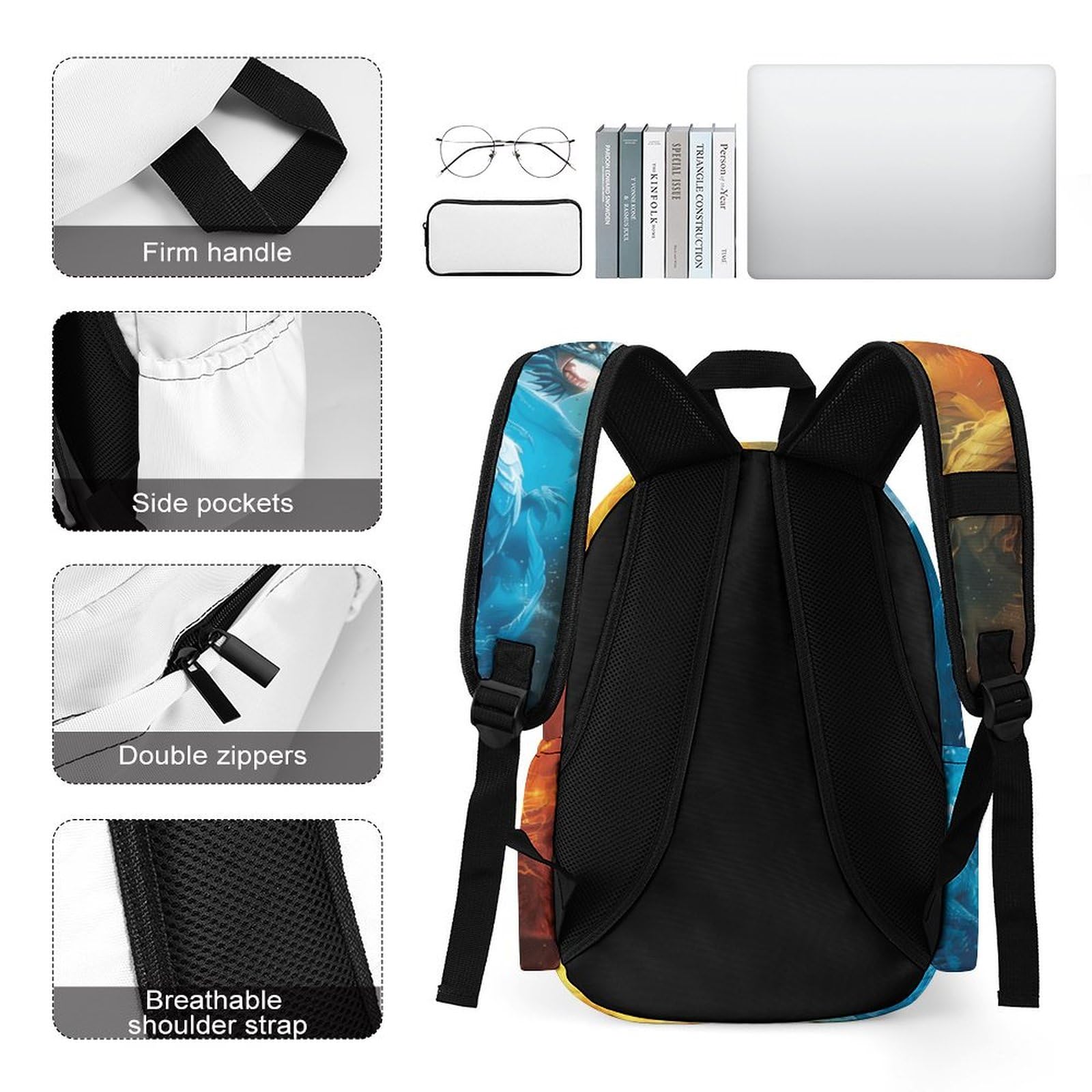 Cool Dragon Backpack for Boys & Toddlers - 16.5 Inch Cartoon School Bag for Kids, Travel & Daily Use | Durable & Stylish Backpack for School, Daycare & Outdoor Adventures