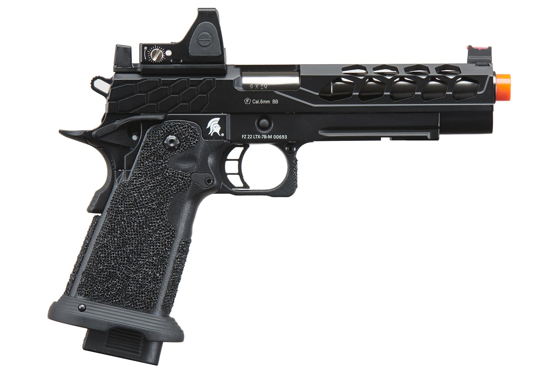 Lancer Tactical STRYK Hi-Capa 5.1 Gas Blowback Airsoft Pistol with Red Dot Sight - High Performance Airsoft Gun for Competitive Shooting & Tactical Training