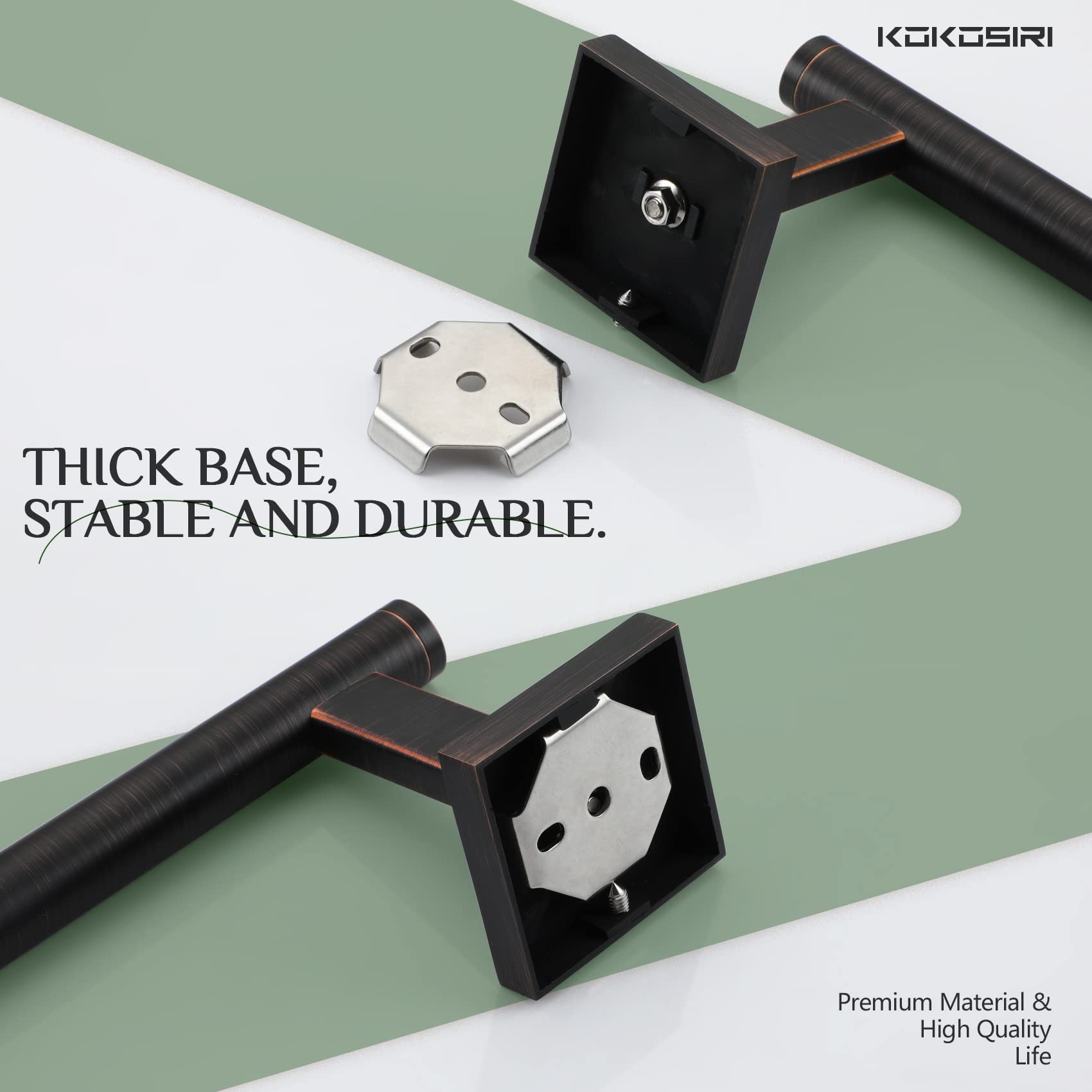 Stainless Steel Wall Mounted Towel Bar & Paper Holder - Oil Rubbed Bronze Bathroom & Kitchen Accessories for Hand Towels, Toilet Paper - Perfect for Modern Bathrooms, Powder Rooms & Kitchens (Model B3008ORB)